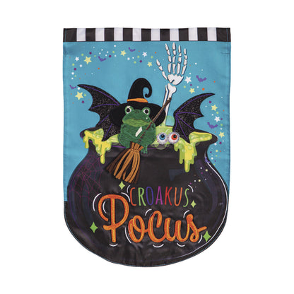 Croakus Pocus Applique Garden Flag