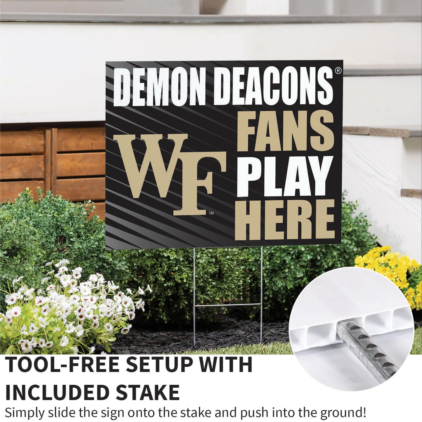 Wake Forest University Coroplast Yard Sign "Fans Play Here"