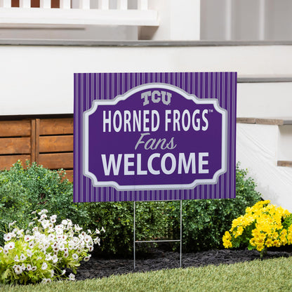 Texas Christian University Coroplast Yard Sign, "Fans Welcome"