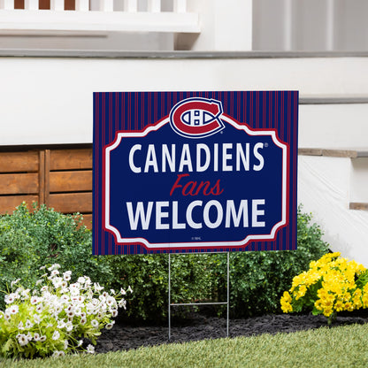 Montreal Canadiens Coroplast Yard Sign, "Fans Welcome"