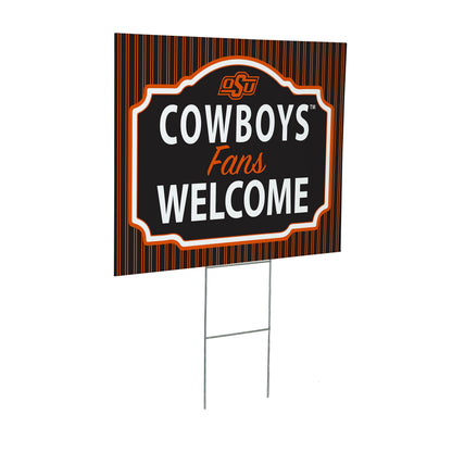 Oklahoma State University Coroplast Yard Sign, "Fans Welcome"