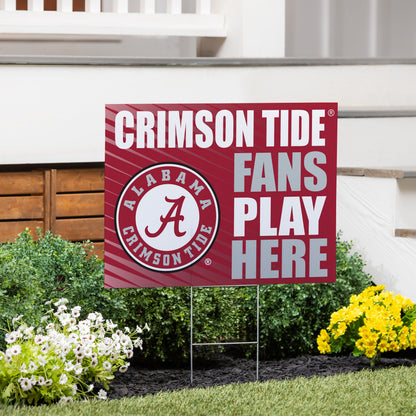 University of Alabama Coroplast Yard Sign "Fans Play Here"