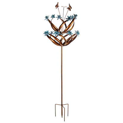 84" H Wind Spinner, Butterfly Swirls and Flower Motions