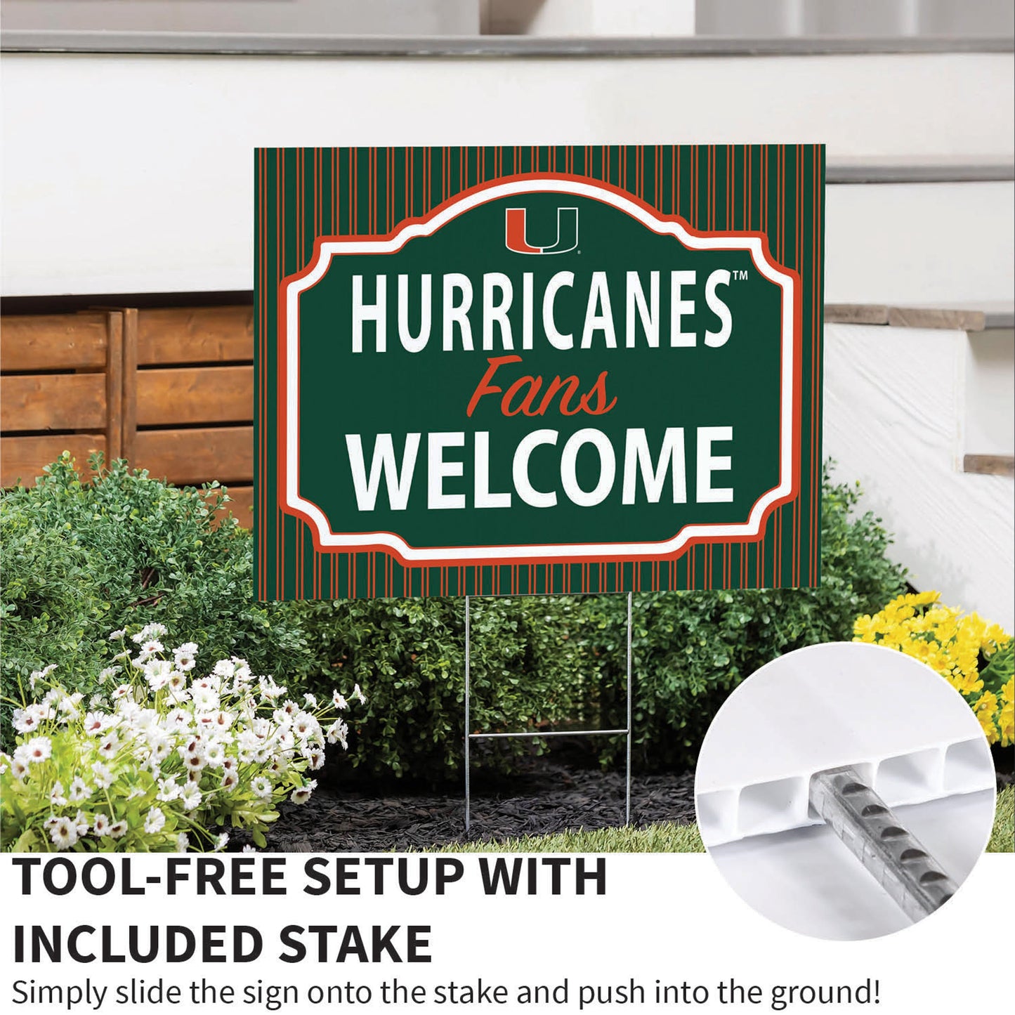 University of Miami Coroplast Yard Sign, "Fans Welcome"