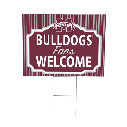 Mississippi State University Coroplast Yard Sign, "Fans Welcome"