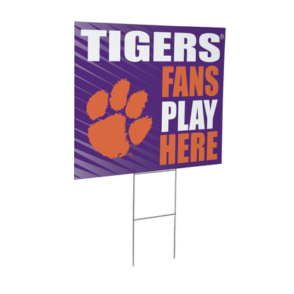 Clemson University Coroplast Yard Sign "Fans Play Here"