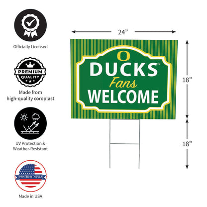University of Oregon Coroplast Yard Sign, "Fans Welcome"