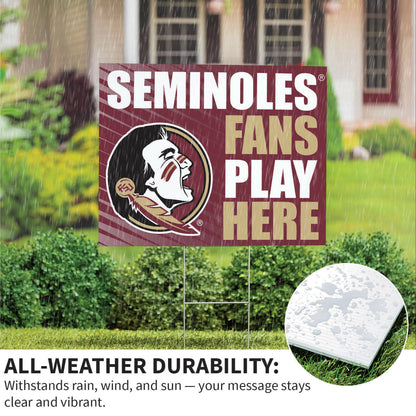 Florida State University Coroplast Yard Sign "Fans Play Here"