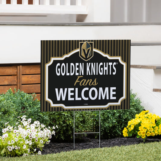 Las Vegas Golden Knights Coroplast Yard Sign, "Fans Welcome"
