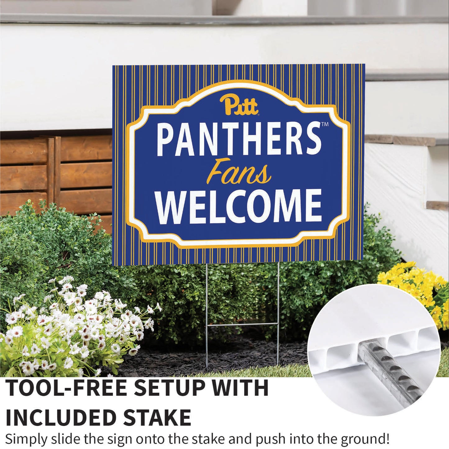 University of Pittsburgh Coroplast Yard Sign, "Fans Welcome"