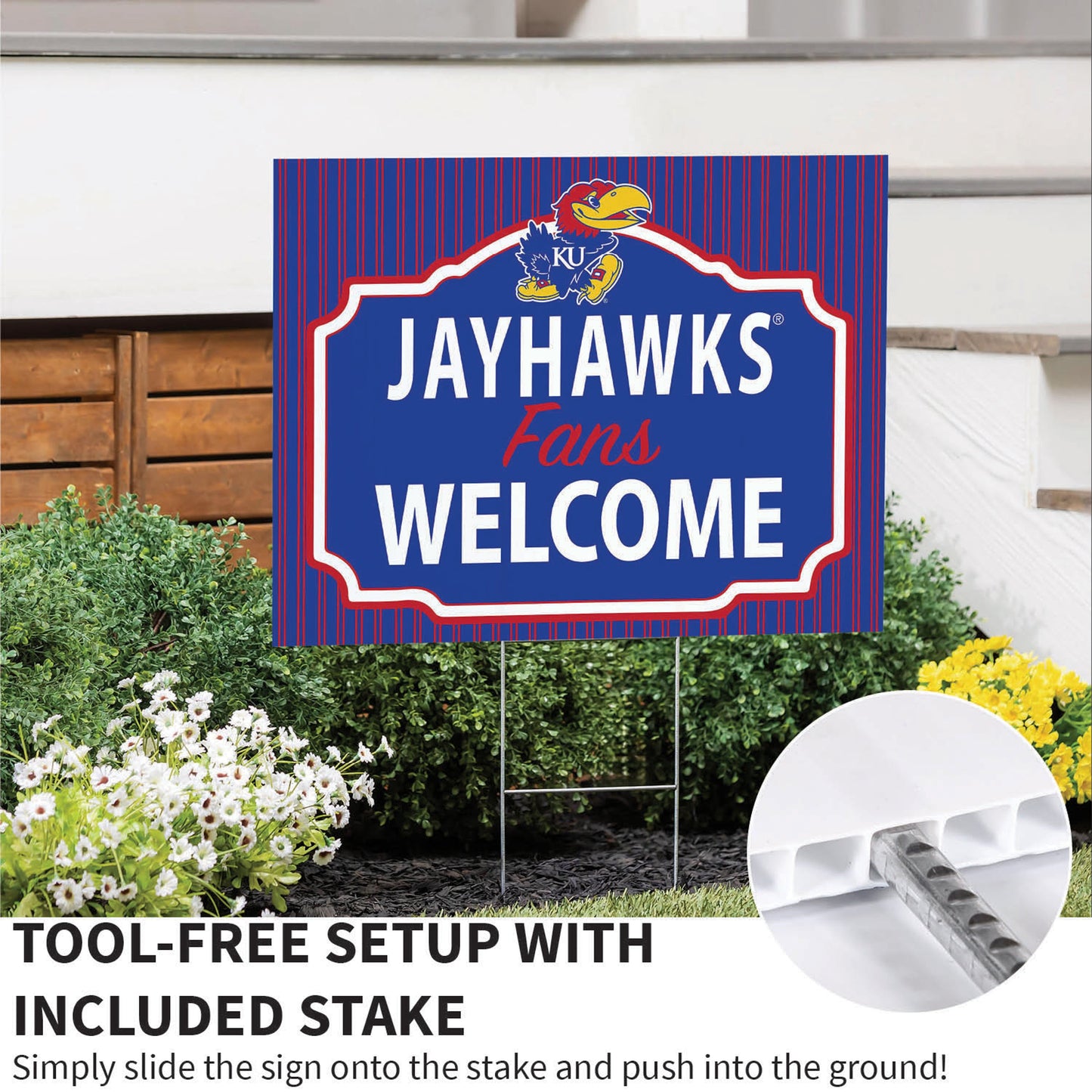 University of Kansas Coroplast Yard Sign, "Fans Welcome"