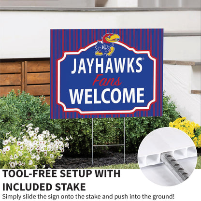 University of Kansas Coroplast Yard Sign, "Fans Welcome"