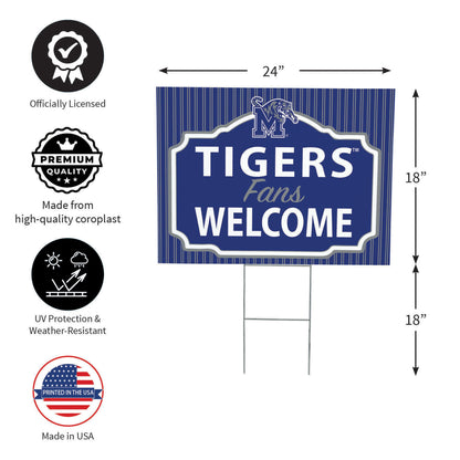 University of Memphis Coroplast Yard Sign, "Fans Welcome"