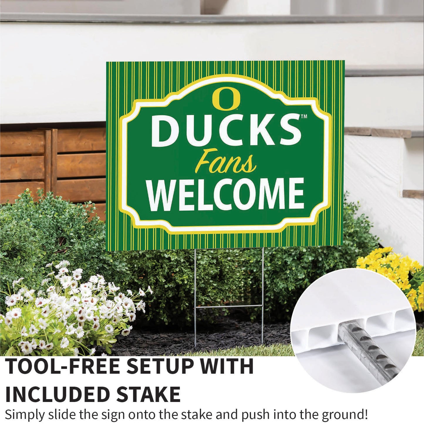 University of Oregon Coroplast Yard Sign, "Fans Welcome"