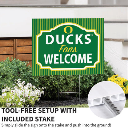 University of Oregon Coroplast Yard Sign, "Fans Welcome"