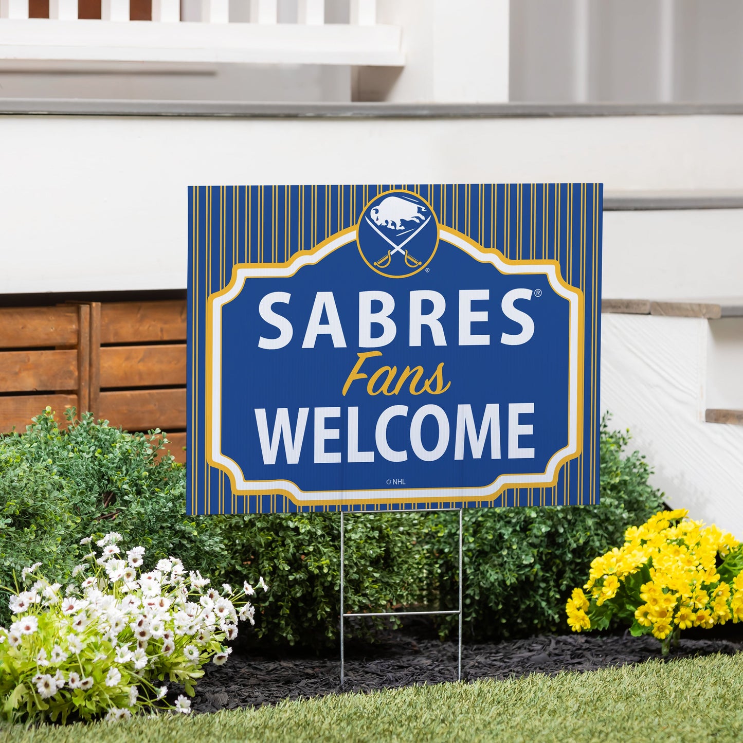 Buffalo Sabres Coroplast Yard Sign, "Fans Welcome"