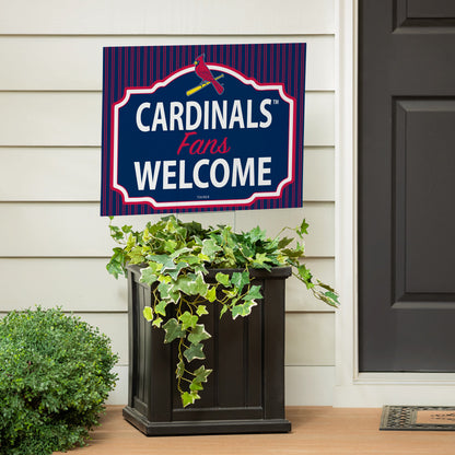 St Louis Cardinals Coroplast Yard Sign, "Fans Welcome"