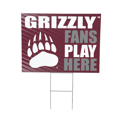 University of Montana Coroplast Yard Sign "Fans Play Here"