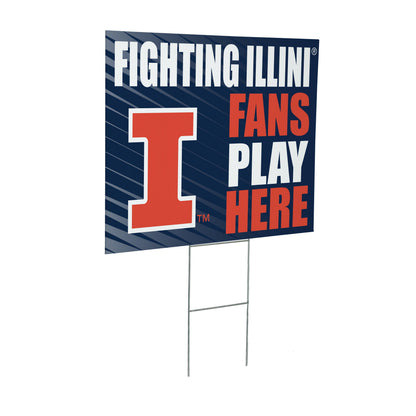 University of Illinois Coroplast Yard Sign "Fans Play Here"