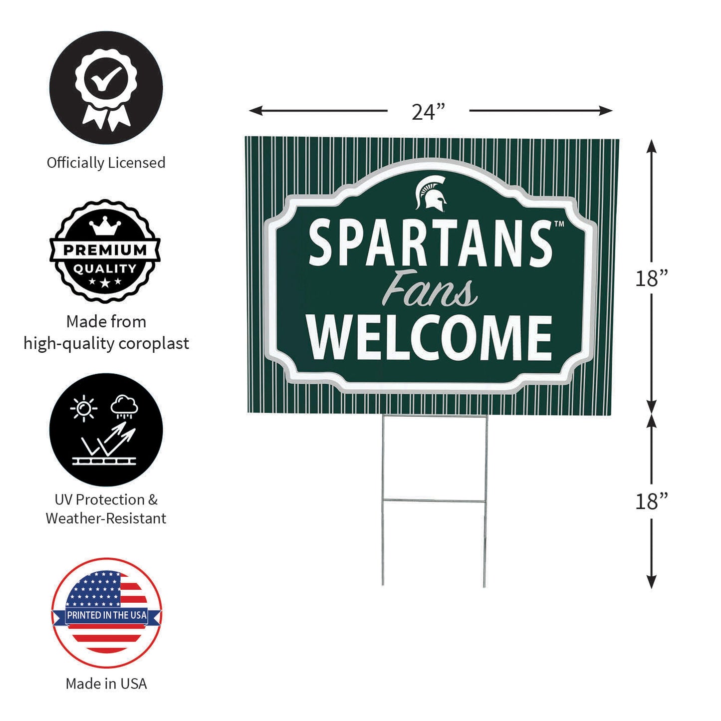 Michigan State University Coroplast Yard Sign, "Fans Welcome"