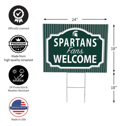 Michigan State University Coroplast Yard Sign, "Fans Welcome"
