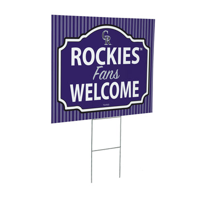 Colorado Rockies Coroplast Yard Sign, "Fans Welcome"