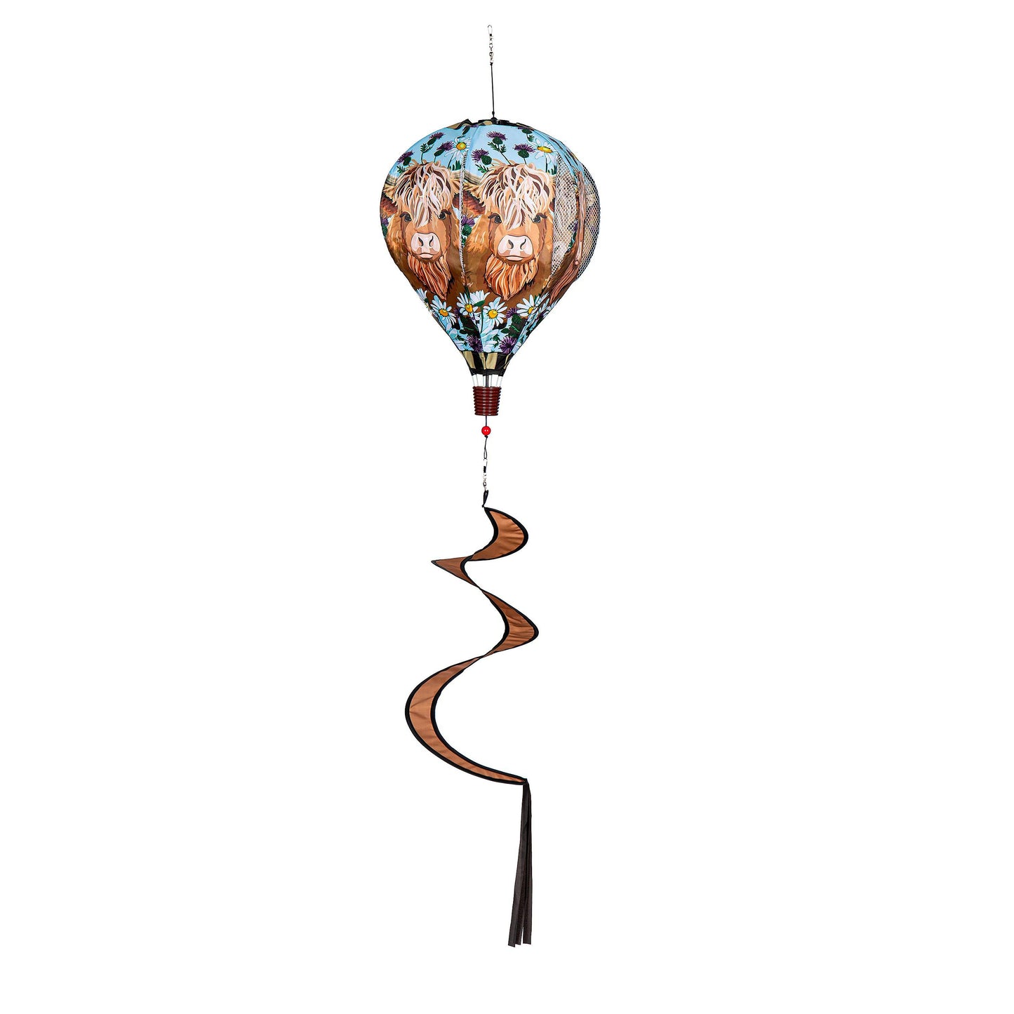 Hillside Pasture Highland Cow Welcome Friends Balloon Spinner