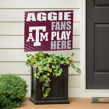Texas A&M Coroplast Yard Sign "Fans Play Here"