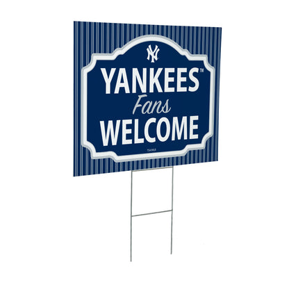 New York Yankees Coroplast Yard Sign, "Fans Welcome"