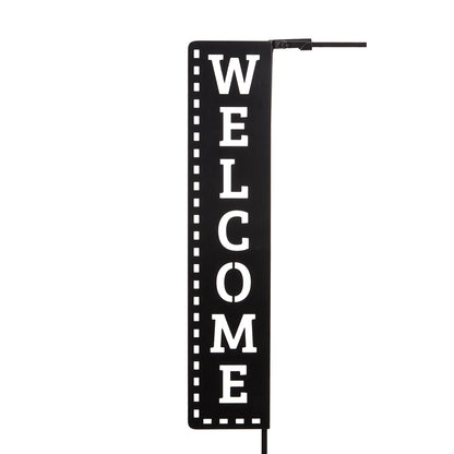 Welcome Laser Cut Garden Flag Stand