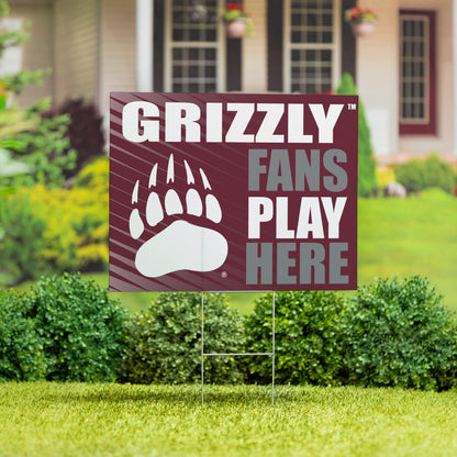 University of Montana Coroplast Yard Sign "Fans Play Here"