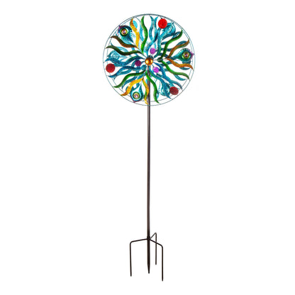 75"H Wind Spinner, Peacock in Motion