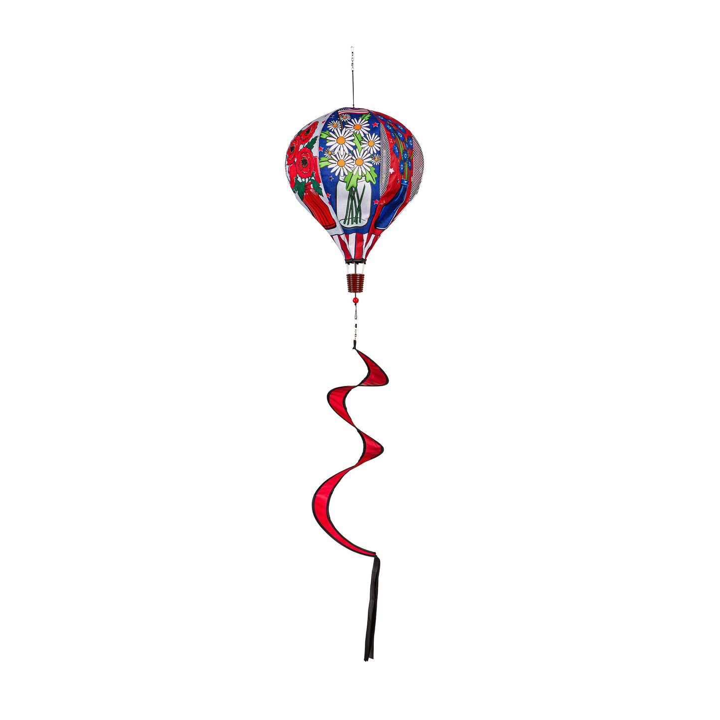 Patriotic Floral Burlap Balloon Spinner