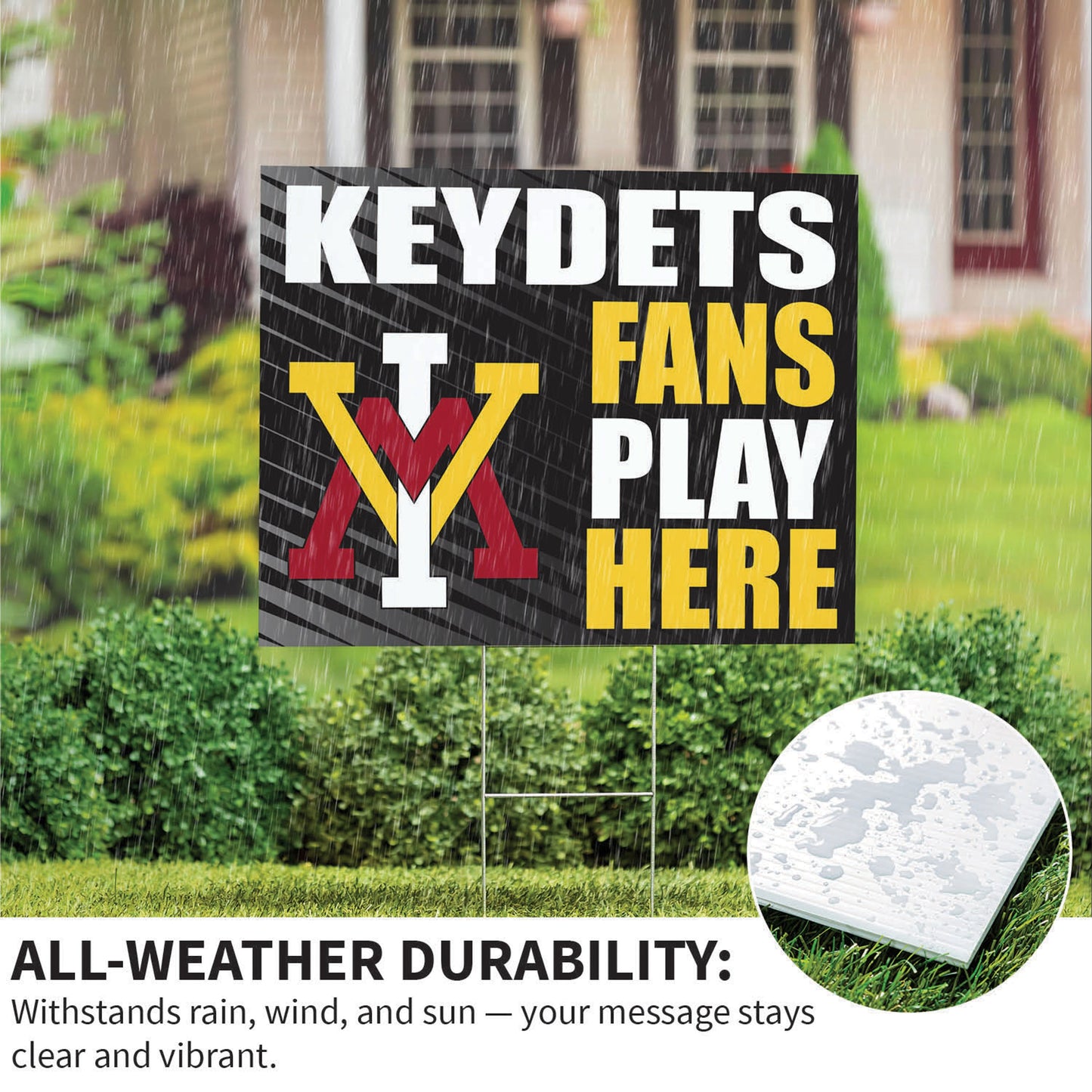 Virginia Military Institute Coroplast Yard Sign "Fans Play Here"