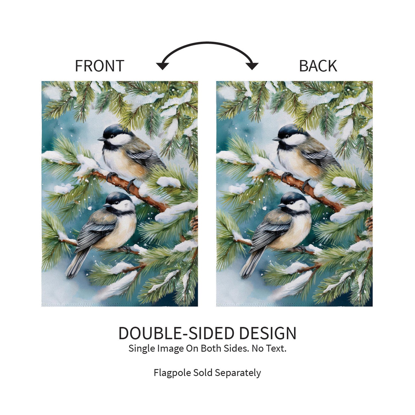 Winter Chickadee Friends Suede Garden Flag