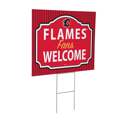 Calgary Flames Coroplast Yard Sign, "Fans Welcome"