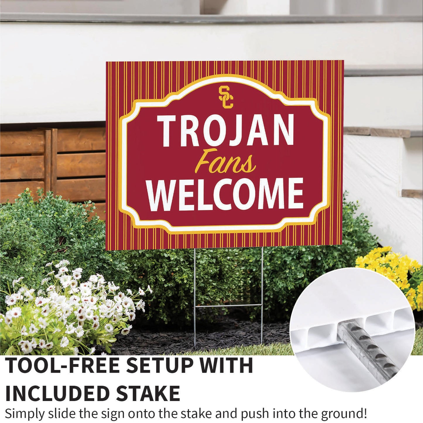 University of Southern California Coroplast Yard Sign, "Fans Welcome"