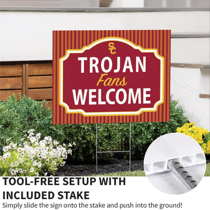 University of Southern California Coroplast Yard Sign, "Fans Welcome"