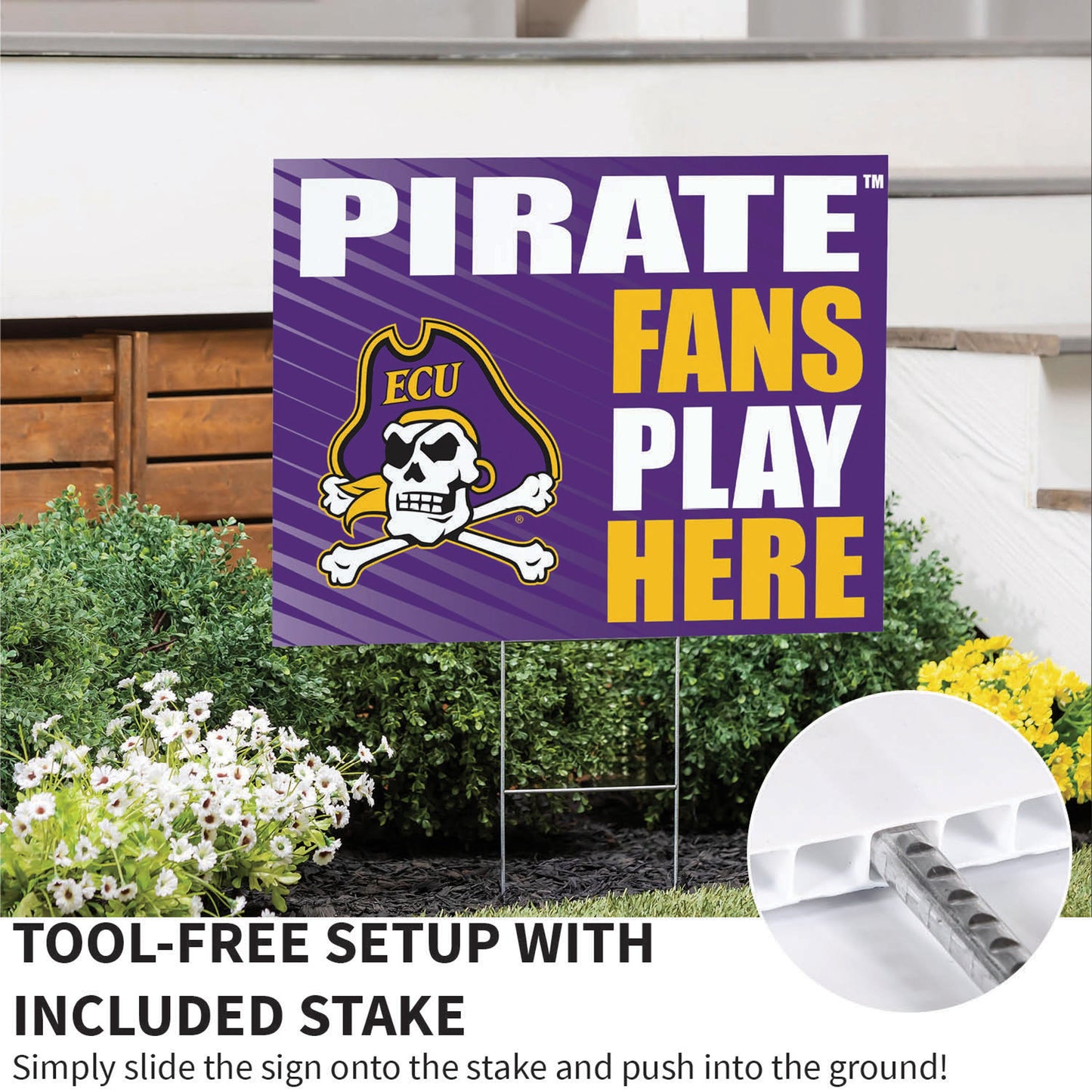 East Carolina University Coroplast Yard Sign "Fans Play Here"