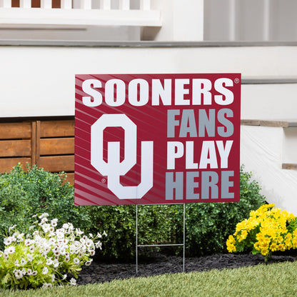 University of Oklahoma Coroplast Yard Sign "Fans Play Here"