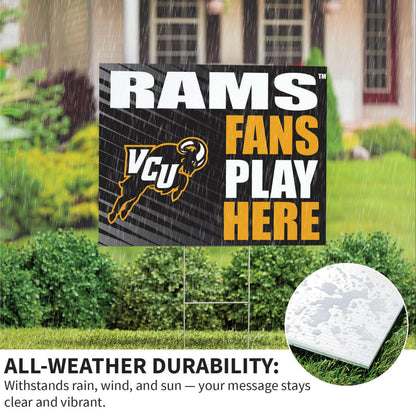 Virginia Commonwealth University Coroplast Yard Sign "Fans Play Here"