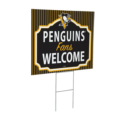 Pittsburgh Penguins Coroplast Yard Sign, "Fans Welcome"