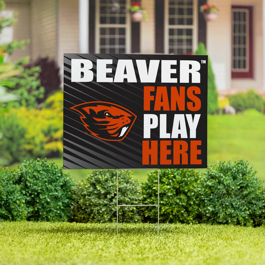 Oregon State University Coroplast Yard Sign "Fans Play Here"