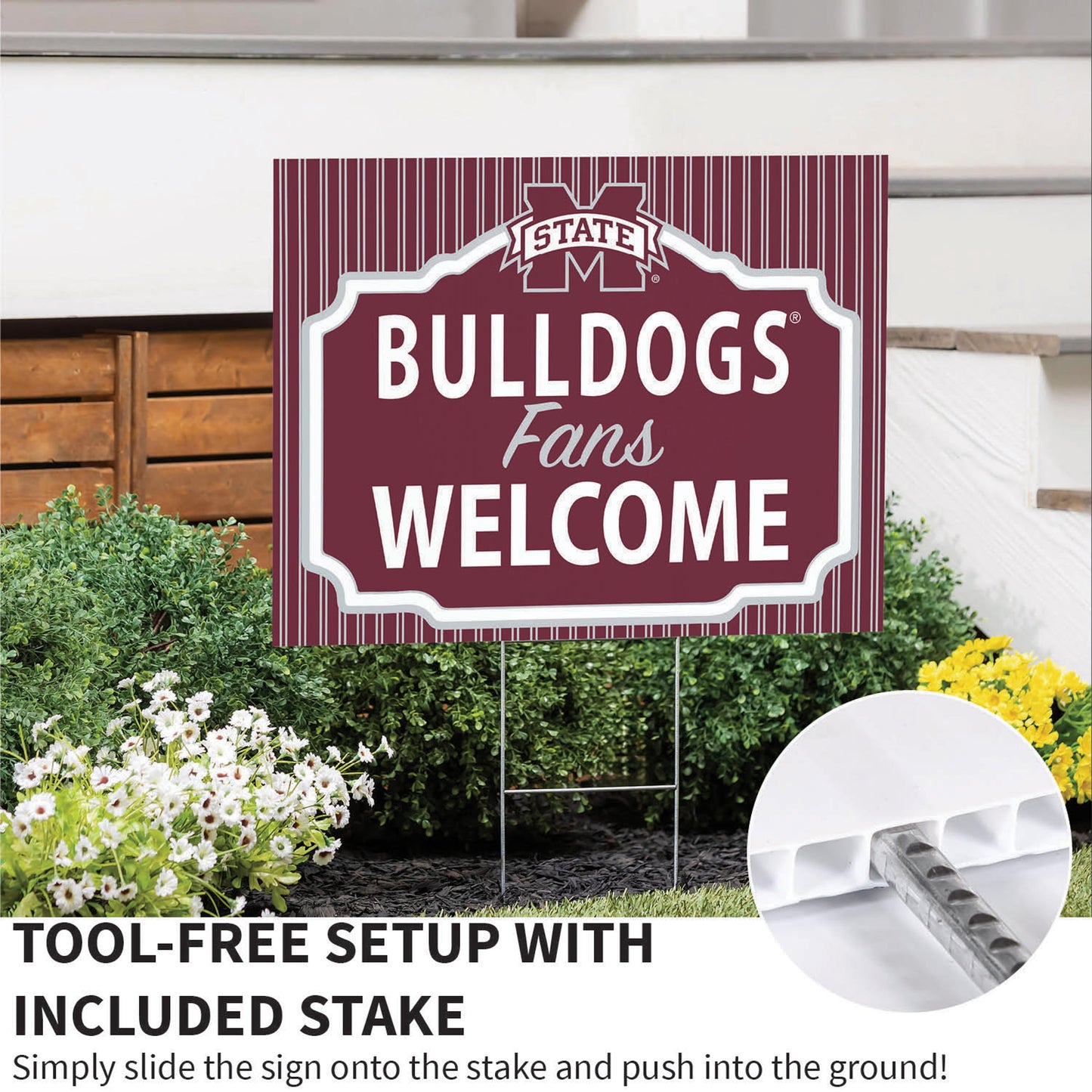 Mississippi State University Coroplast Yard Sign, "Fans Welcome"