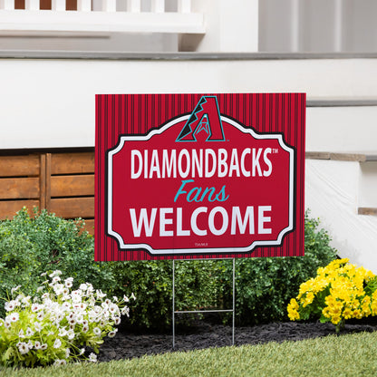 Arizona Diamondbacks Coroplast Yard Sign, "Fans Welcome"