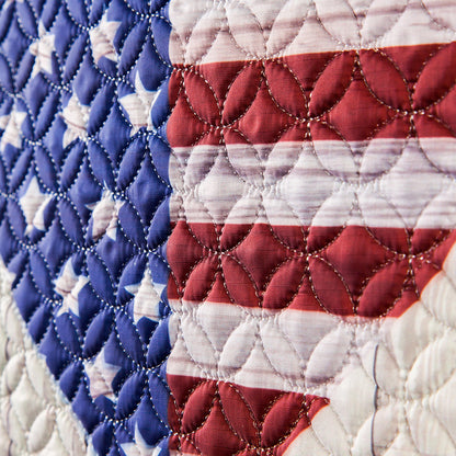 Stars & Stripes Heart Garden Quilted Flag