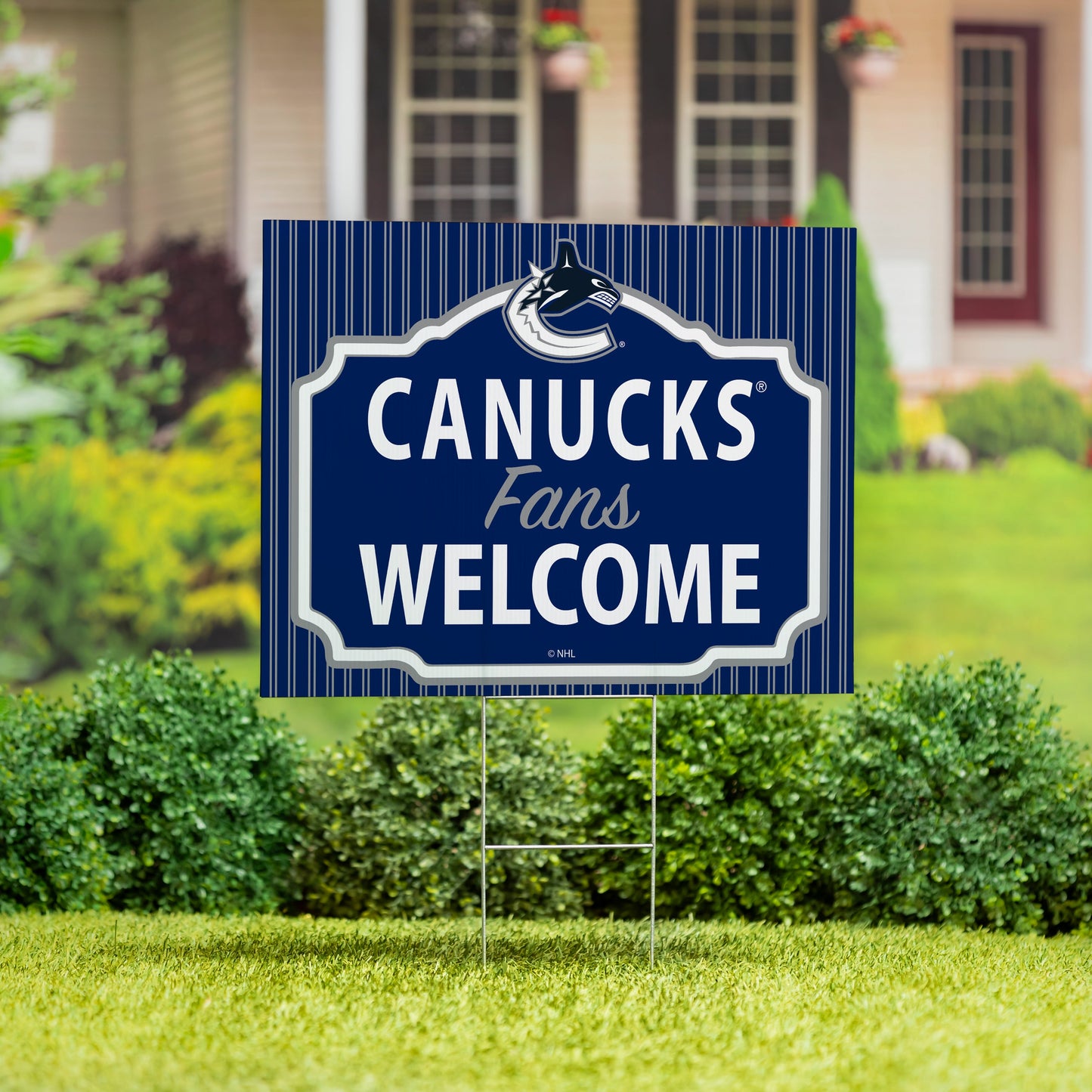 Vancouver Canucks Coroplast Yard Sign, "Fans Welcome"