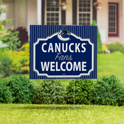 Vancouver Canucks Coroplast Yard Sign, "Fans Welcome"