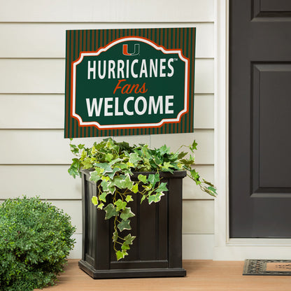 University of Miami Coroplast Yard Sign, "Fans Welcome"