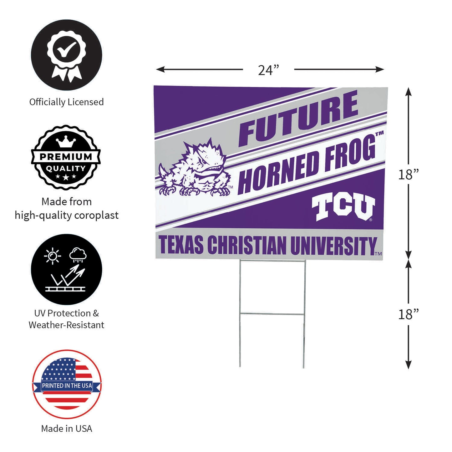 Texas Christian University Coroplast Yard Sign, Future Student